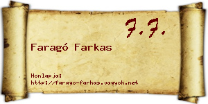 Faragó Farkas névjegykártya